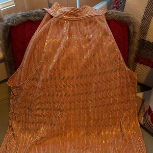 Anthropologie Gold and Pink Blouse